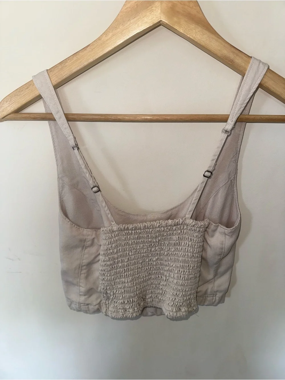 Abercrombie & Fitch light beige ruched tank top